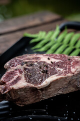 Obraz premium Beautiful shot of a raw steak meat