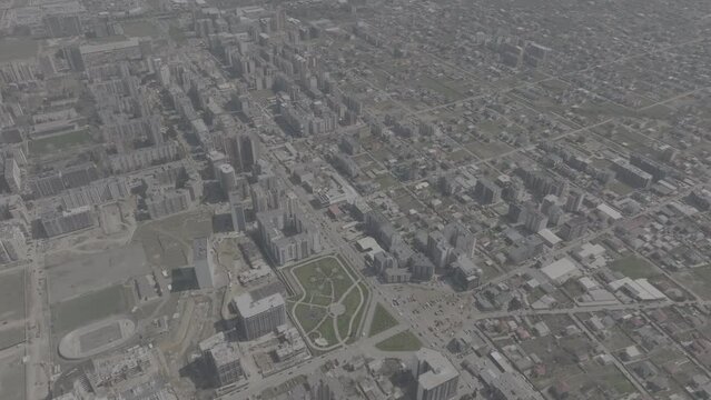 Aerial cityscape of Residential buildings in Didi Dighomi district. Tbilisi, Georgia 2024 april. d-log