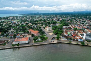 Aerial view from the Cathedral Sao Tome.