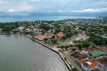 Aerial view from the Cathedral Sao Tome.
