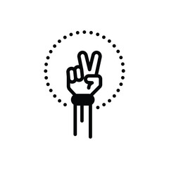 Black solid icon for gesture