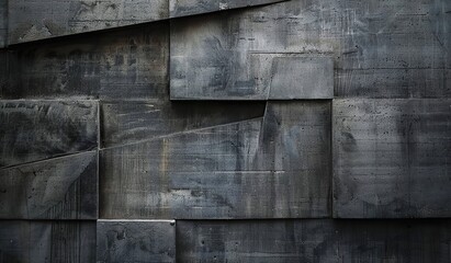 Dark textured metal wall with abstract patterns