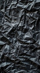 Texture of crumpled black paper