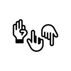 Black solid icon for sign language