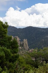 Vertical shot of the beautiful rock formations in the Arizona desert