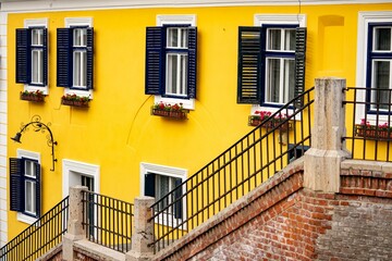 Beautiful cute yellow color residential building