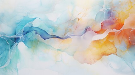 abstract colored watercolor background in pastel yellow-blue tones, alcohol ink texture