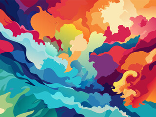 Watercolor palette: soft transitions of colors on an abstract background.