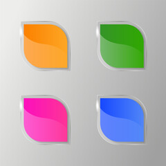 A set of glass colored banners. Vector illustration.