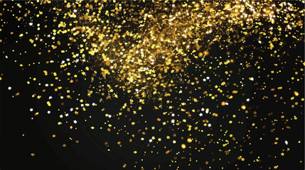 Gold glitter texture isolated on black. Amber particl