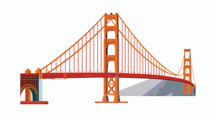 Golden Gate Bridge. Flat style illustration. EPS Flat