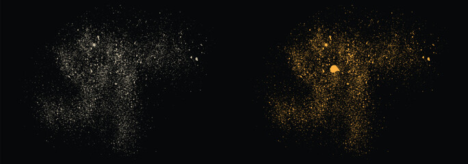 Isolated gold glitter illustration design element. Vector shine texture gold glitter confetti background
