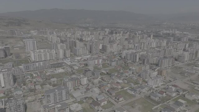 Aerial cityscape of Residential buildings in Didi Dighomi district. Tbilisi, Georgia 2024 april. d-log