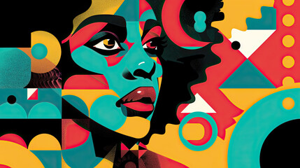 Black History Month colourful abstract illustration 
