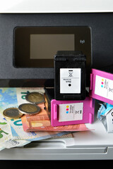 Replacement of used printer cartridges with new cartridges. It is often an expensive expense.