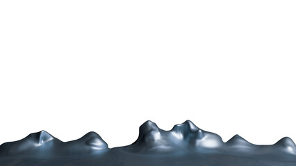 Melted Wall of Soft Metal with Light blue Steel colors pattern on a white background