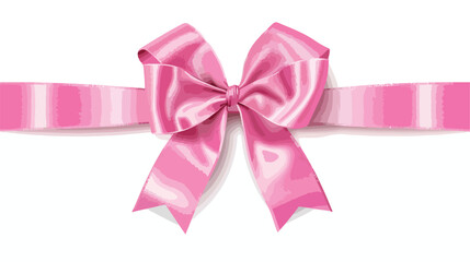Holiday pink bow for decor on white background. Decor