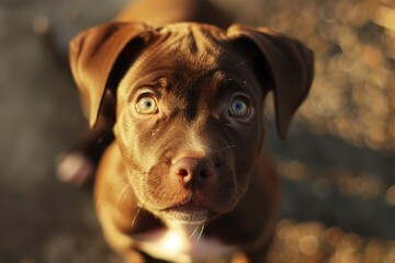 Excited young pit bull