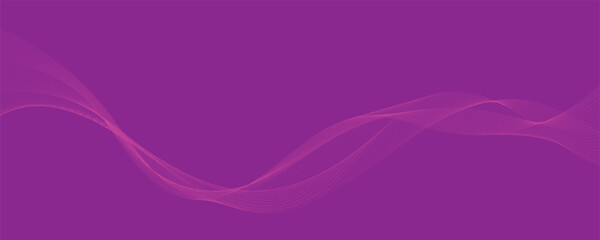 Purple background with flowing wave lines. Futuristic technology concept. Vector illustration
