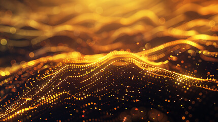 Naklejka premium A purple and pink wave of light with a lot of dots. The dots are scattered all over the wave, giving it a dreamy, ethereal quality