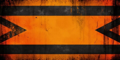 Orange black grunge diagonal stripes industrial background warning frame, vector grunge texture warn caution, construction, safety background with copy space for photo or text design