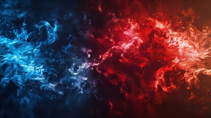 A vibrant versus screen displaying a confrontation between red and dark blue backgrounds, symbolizing the intensity of competition - obrazy, fototapety, plakaty