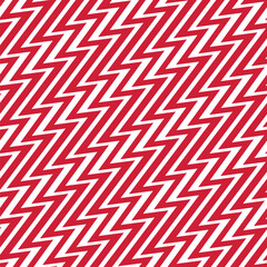 Seamless chevron pattern with thin vertical zigzag red lines on a white background. Abstract geometric style. Graphic textile texture. Vector illustration.