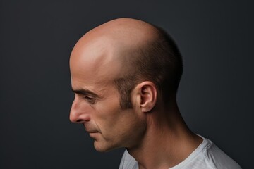 Caucasian man with hair loss problem