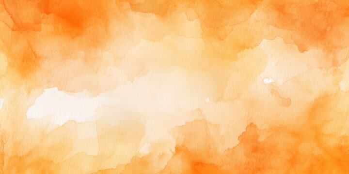 Orange watercolor light background natural paper texture abstract watercolur Orange pattern splashes aquarelle painting white copy space for banner design, greeting card