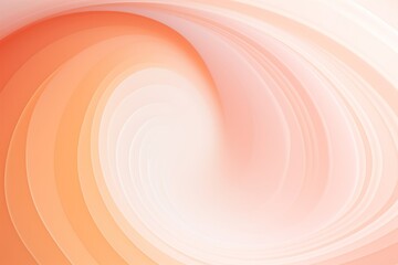 Peach background, smooth white lines, radians swirl round circle pattern backdrop with copy space for design photo or text
