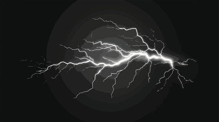 Isolated realistic electrical lightning strike visual - obrazy, fototapety, plakaty