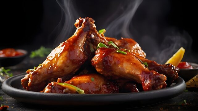 fresh chicken boned wings in buffalo barbeque, or spicy sauce with flying ingredients and spices hot ready to serve and eat food commercial advertisement menu bannering, "Effective Strategies for Mark