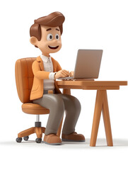 
Imagine
3d




3D cartoon man working with laptop isolated on white background