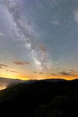 Naklejka premium Summer milky way in Serra Del Cadi in Pyrenees, Spain