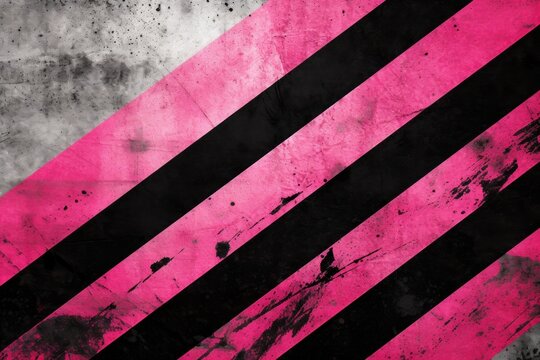 Pink black grunge diagonal stripes industrial background warning frame, vector grunge texture warn caution, construction, safety background with copy space for photo or text design