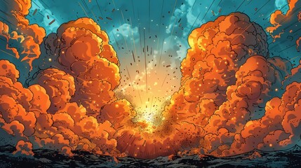 Explosive comic book style illustration