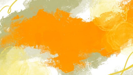 オレンジ色のガッシュでアートなオシャレ背景は壁紙、ラッピング、撮影、SNS、カードデザインとして印刷にも使える手描き風なペイント