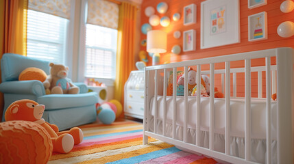 colorful of children room with toys, kid learning concept