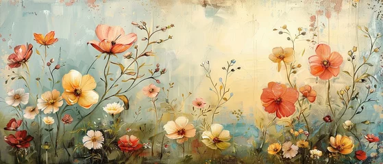 Crédence de cuisine en verre imprimé Papillons en grunge Natures soft touch flowers and butterflies in abstract h 1