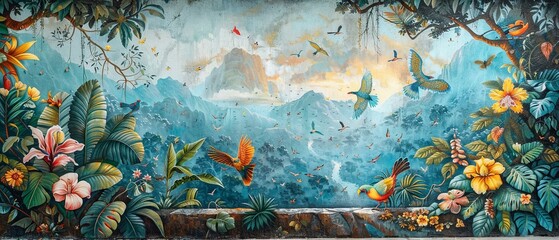 Mural of the Amazon where the air is filled with magic b 2