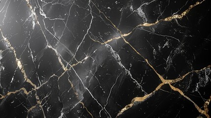 Luxurious black marble texture with gold veins