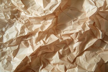 Crinkled paper texture, shadows and highlights emphasize the folds