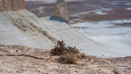The amazing desert landscape background. Beautiful landscape of desert mountains. Monolithic...
