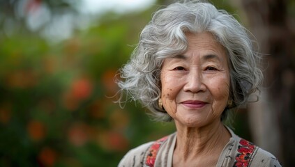 Graceful Elderly Woman Reflecting on a Lifetime of Stories Generative AI.