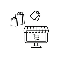 E-commerce App vector icon, online store vector concept icon