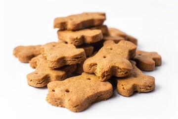 Fototapeta premium Omega 3 enriched vegan dog biscuit on isolated white background fish oil based vitamin healthy food for puppies