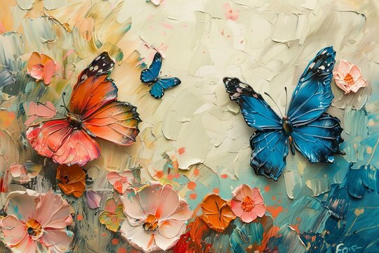 Abstract petals and butterflies drift in the hopeful breeze of a painted spring revival