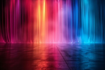 Abstract gradient theatre, colors play on a stage of infinite possibility