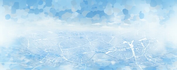 Sky Blue and white pattern with a Sky Blue background map lines sigths and pattern with topography sights in a city backdrop - obrazy, fototapety, plakaty