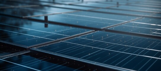 Close-Up of Solar Panels Harnessing Photovoltaic Power - The Future of Sustainable Energy